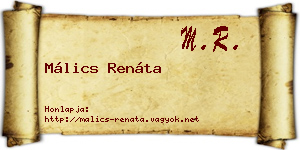 Málics Renáta névjegykártya